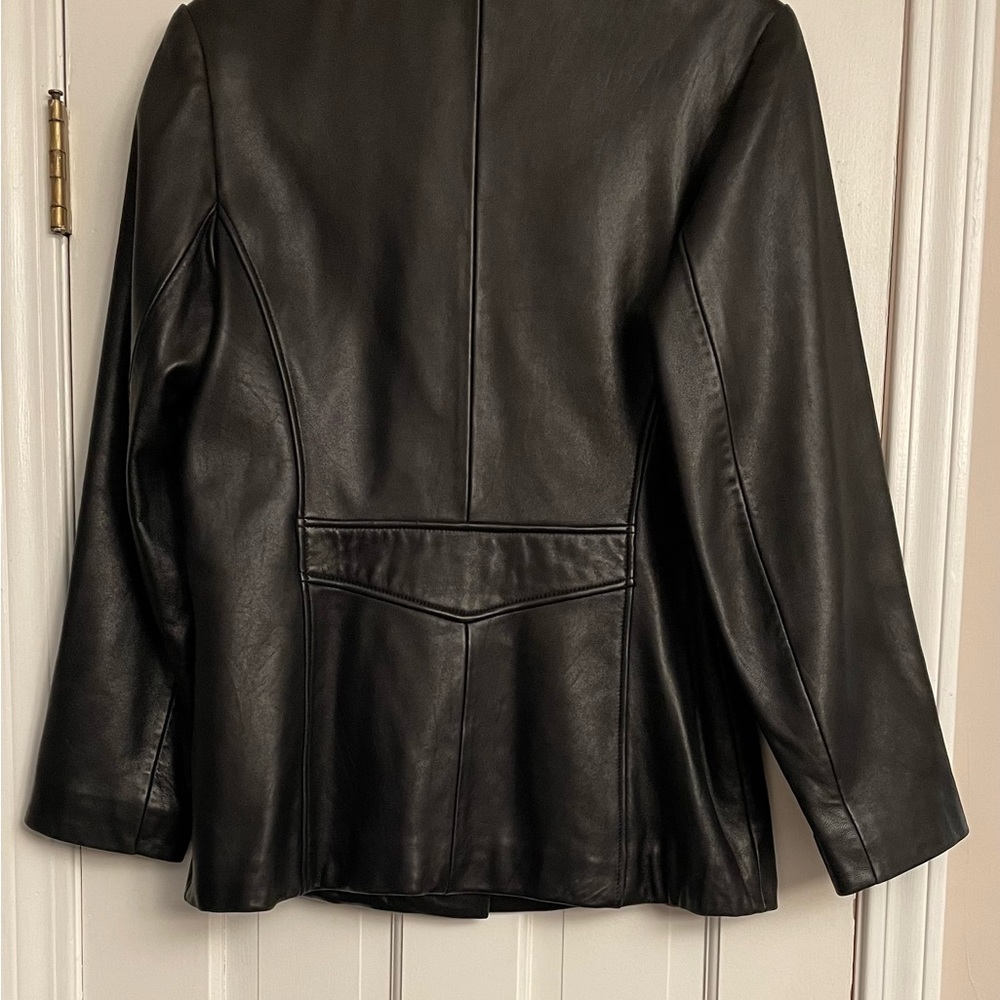 Black Tibia Leather Jacket Size Medium - image 4